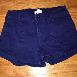 Blue high waisted shorts from Forever 21